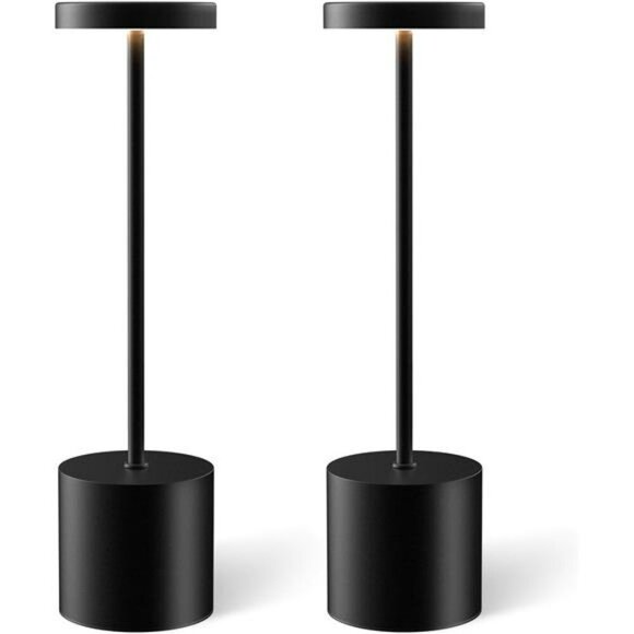 Cordless LED Table Lamps Set Rechargeable Dimmable Light for Patio Bedroom - Picture 1 of 7